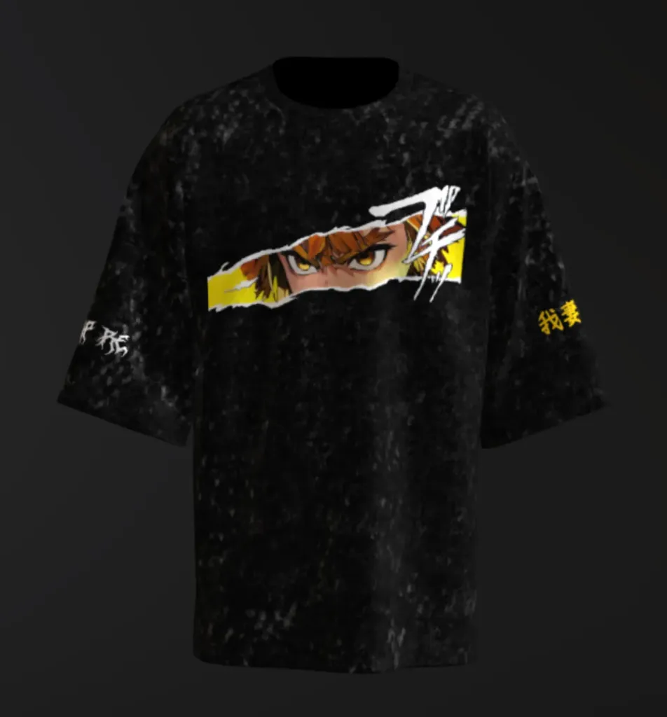 zenitsu acid wash oversized t-shirt 240gsm (XS)